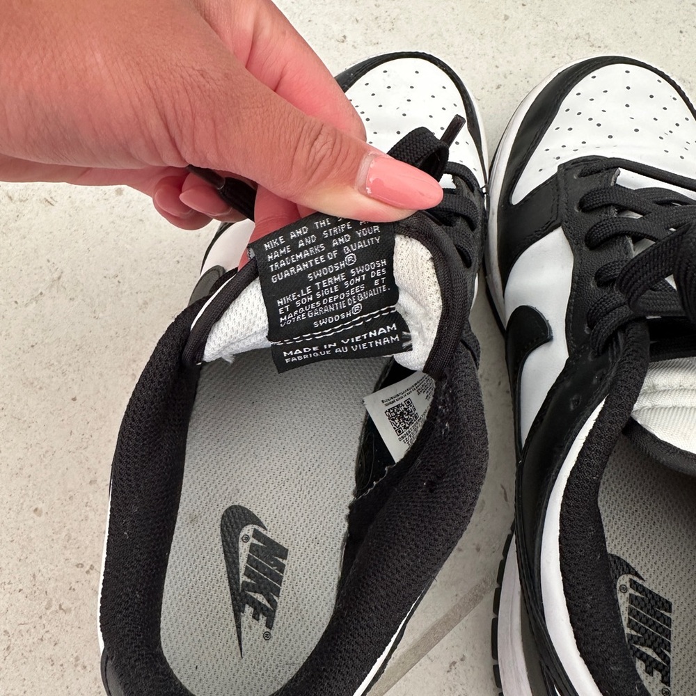 Nike Women's Dunk Low Shoes in Black & White - Picture 4 of 8